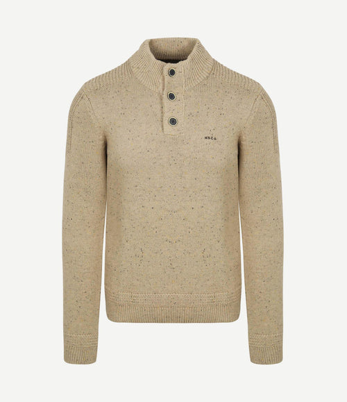 Pullover mocker conor melange warm beige