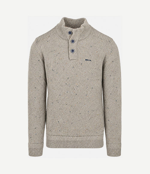 Pullover mocker eltham knit melange tan sand