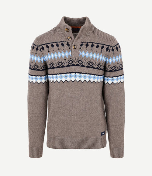 Pullover nordic wool blend taupe