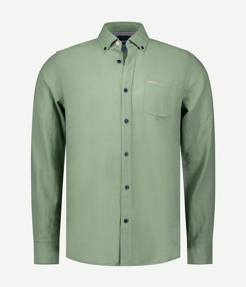 NZA shirt clayton linnen blend classic army