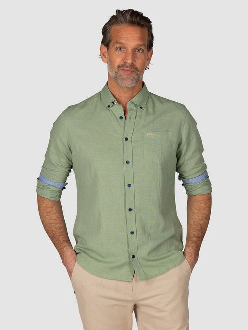 NZA shirt clayton linnen blend classic army