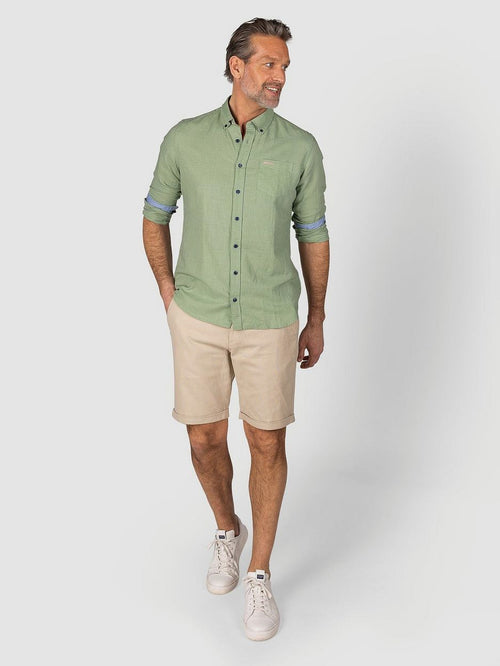 NZA shirt clayton linnen blend classic army