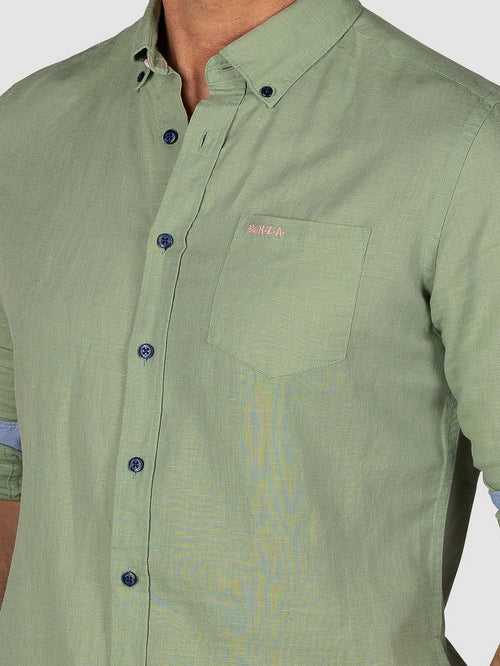 NZA shirt clayton linnen blend classic army