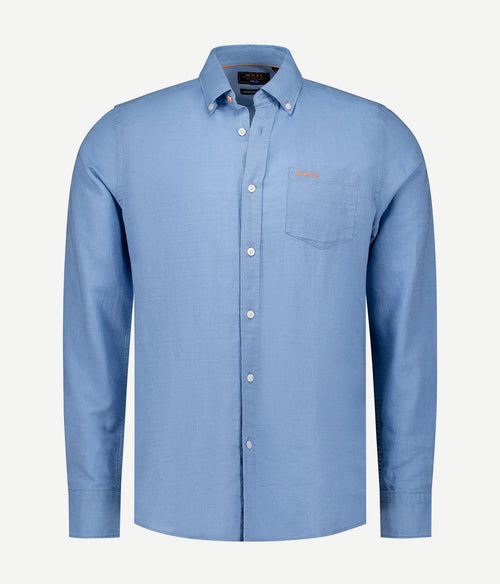 NZA shirt clayton linnen blend pacific blue