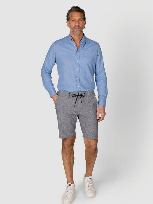 NZA shirt clayton linnen blend pacific blue