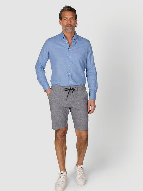 NZA shirt clayton linnen blend pacific blue