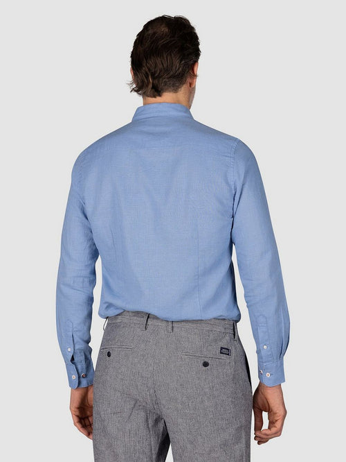 NZA shirt clayton linnen blend pacific blue