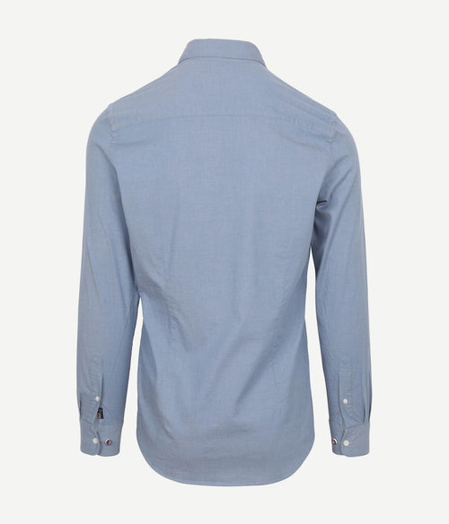 NZA shirt James twill melange blauw | Regular-fit