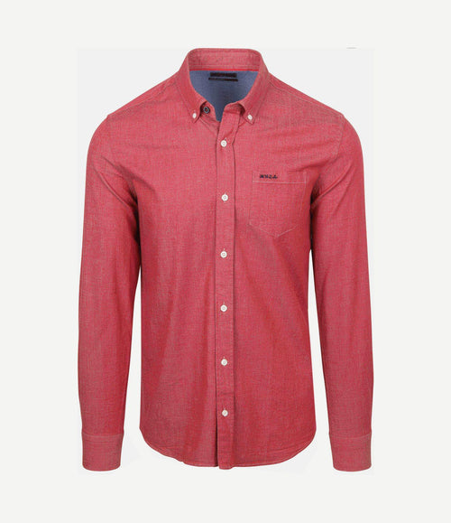 Shirt James twill melange rood