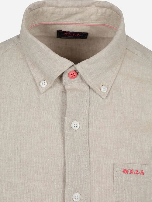 Shirt linnen blend beige