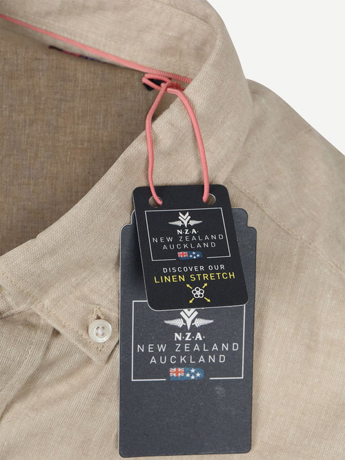 Shirt linnen blend beige