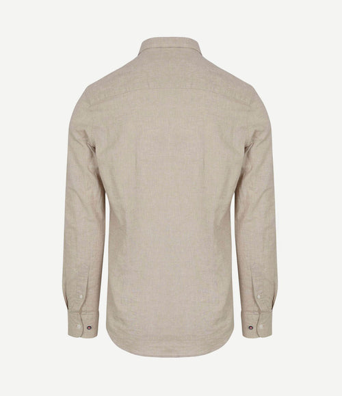 Shirt linnen blend beige