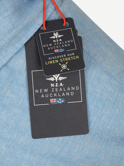 Shirt linnen blend sailing blauw