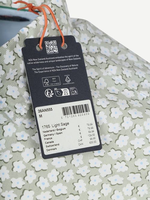 Shirt oban poplin bloemenprint groen
