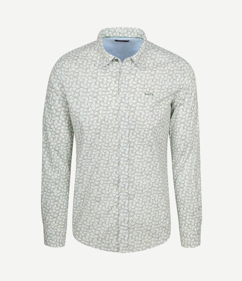 Shirt oban poplin bloemenprint groen