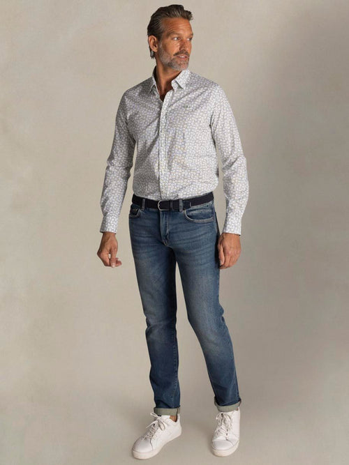 Shirt oban poplin bloemenprint groen