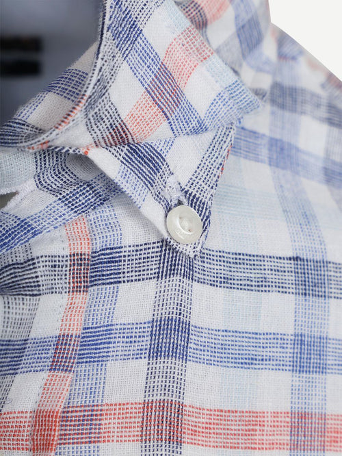 Shirt picton linnen blend ruit multicolour
