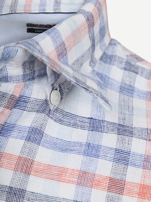 Shirt picton linnen blend ruit multicolour
