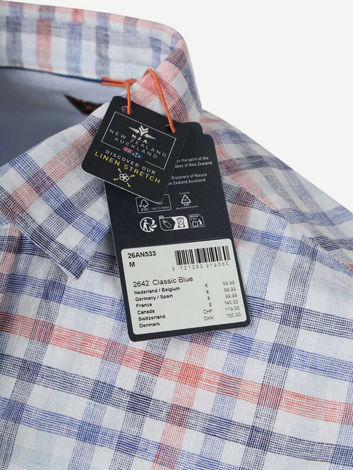 Shirt picton linnen blend ruit multicolour