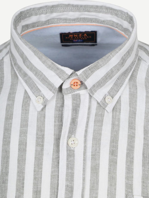 Shirt picton linnen blend streep groen