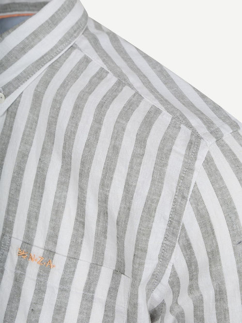 Shirt picton linnen blend streep groen