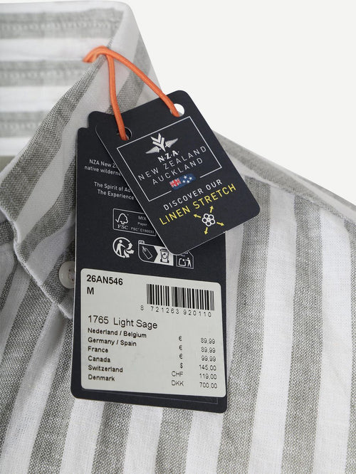 Shirt picton linnen blend streep groen