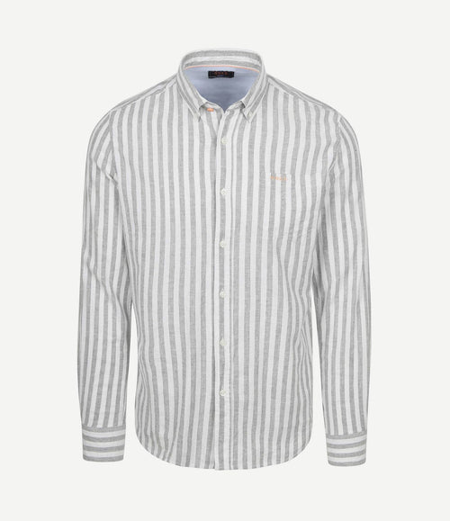 Shirt picton linnen blend streep groen