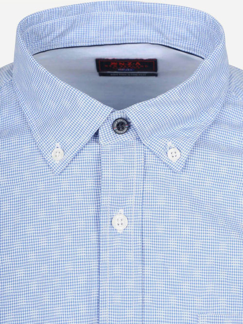 Shirt tuki jacquard print blauw