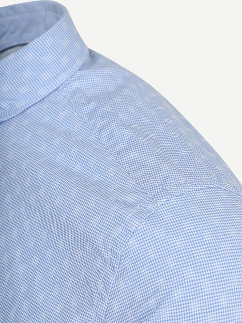 Shirt tuki jacquard print blauw