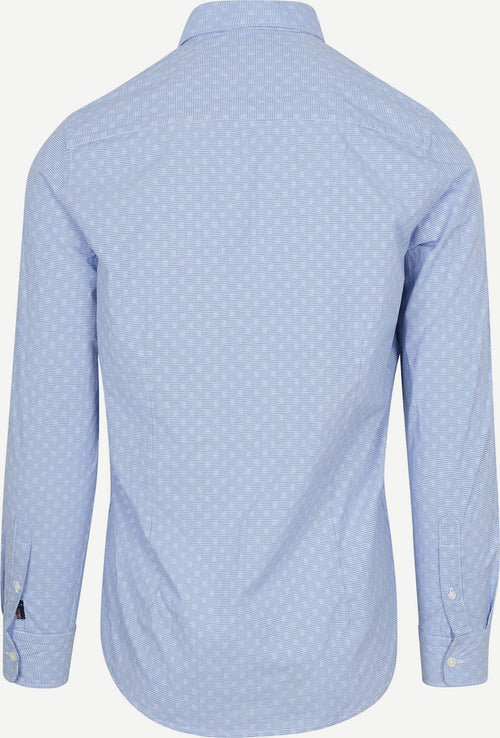 Shirt tuki jacquard print blauw
