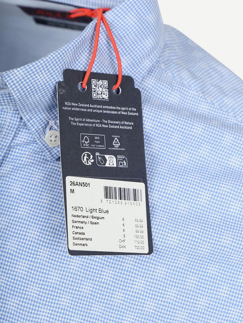 Shirt tuki jacquard print blauw