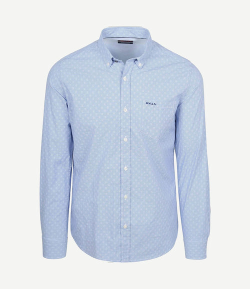 Shirt tuki jacquard print blauw