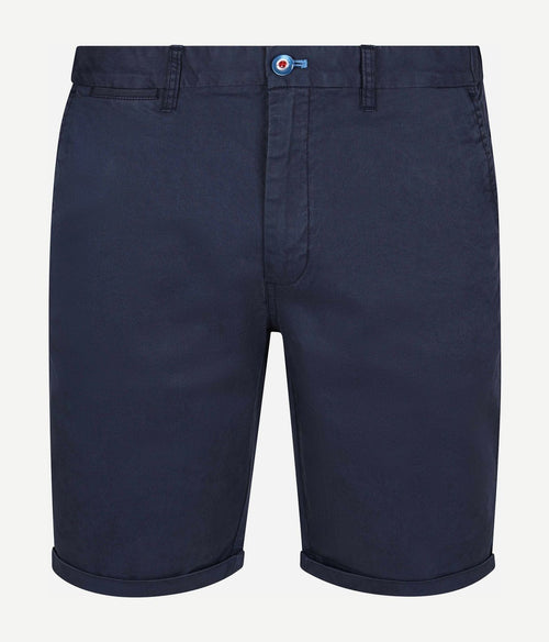 Shorts twill stretch lake donkerblauw