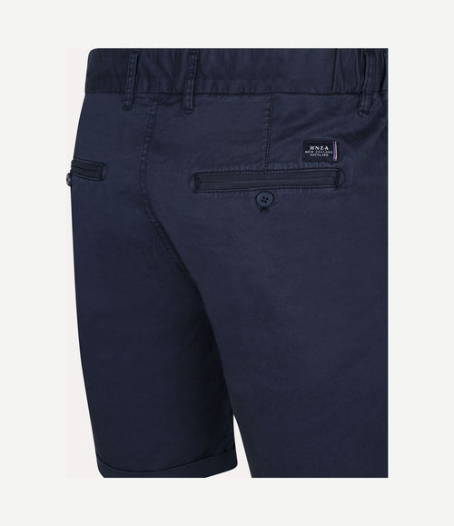 Shorts twill stretch lake donkerblauw