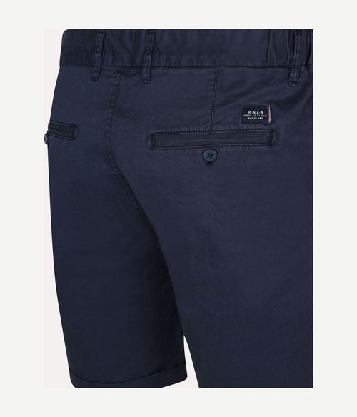 Shorts twill stretch lake donkerblauw