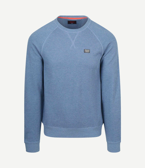 Sweater french rib huntly blauw