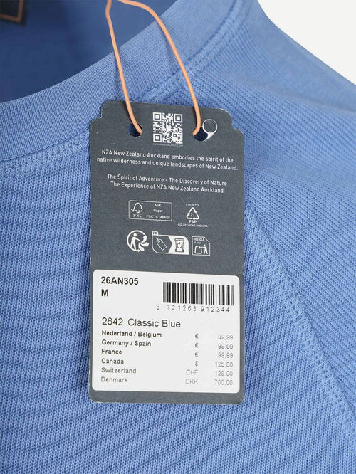 Sweater french rib logo blauw