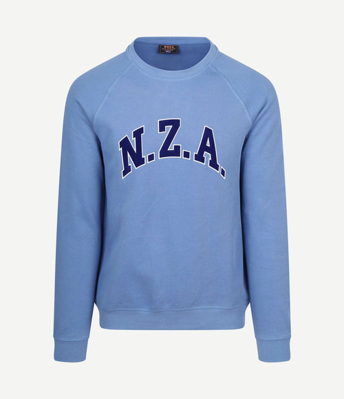 Sweater french rib logo blauw