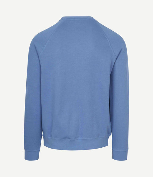 Sweater french rib logo blauw