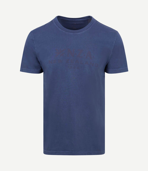 T-shirt faded logo donkerblauw