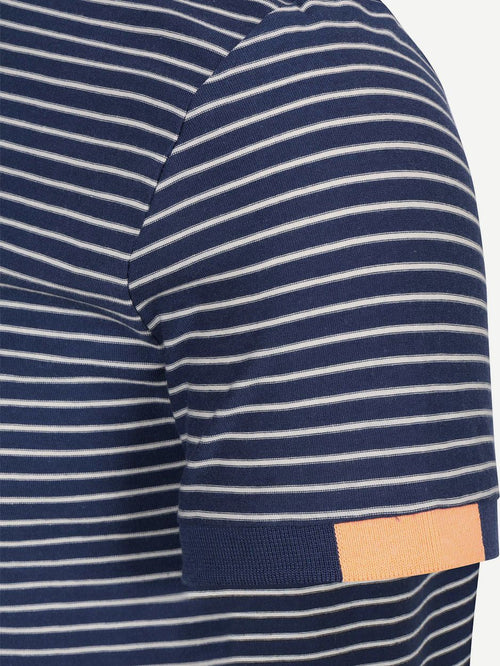 T-shirt jersey stripe donkerblauw sky