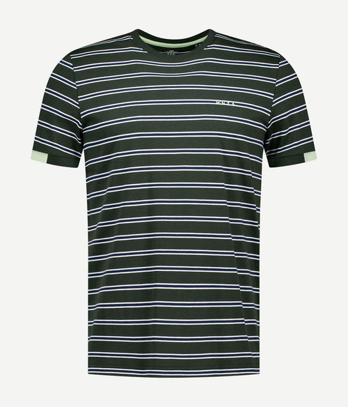 NZA t-shirt noel stripes forest green