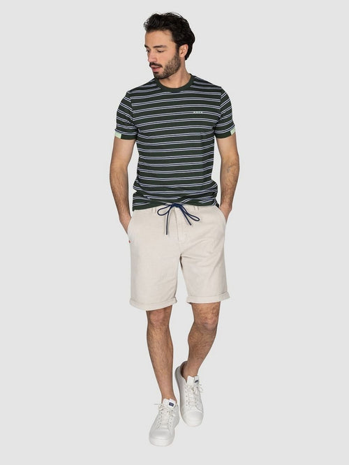 NZA t-shirt noel stripes forest green