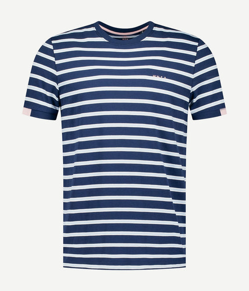 NZA t-shirt noel stripes light donkerblauw