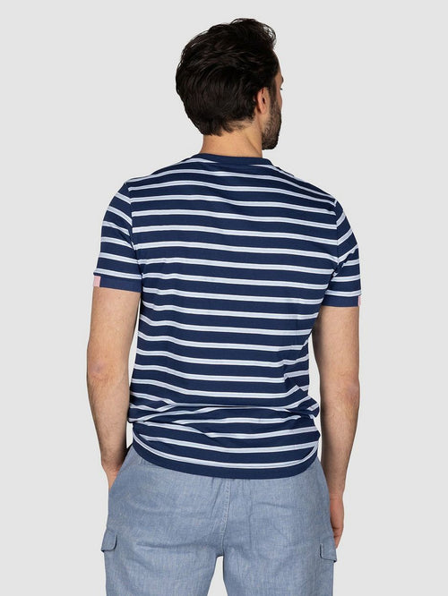 NZA t-shirt noel stripes light donkerblauw