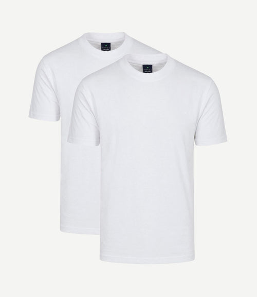 Obrambo t-shirt wit (2-pack) – extra lang en hooggesloten