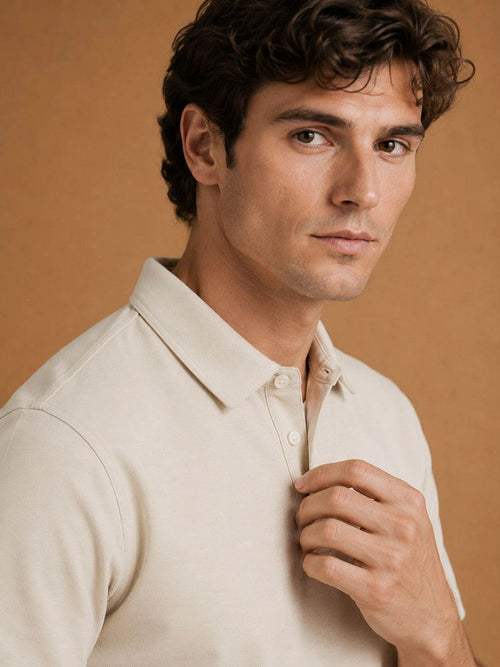 The James poloshirt ecru