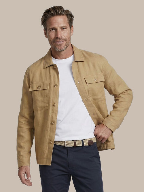 Linnen overshirt beige