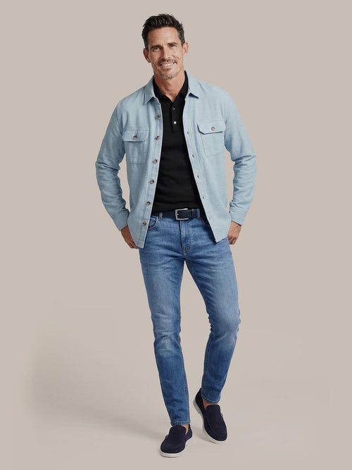 Overshirt structure lichtblauw