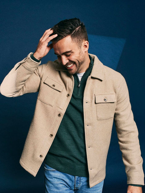 Overshirt wool blend beige